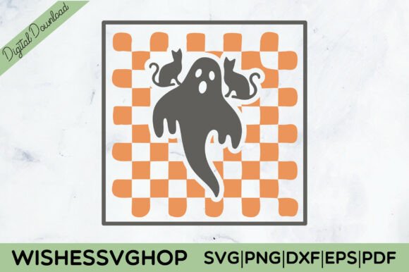 Halloween Cat Mom Ghost SVG PNG