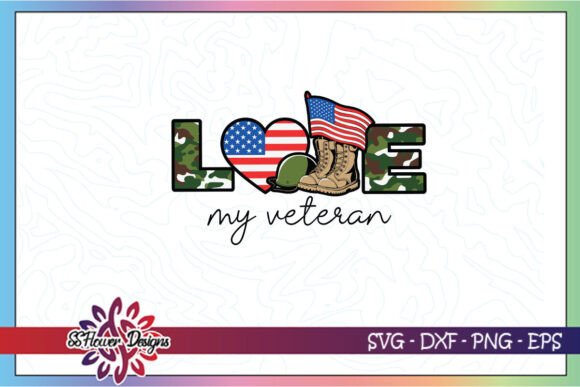 Love My Veteran Mom Happy SVG