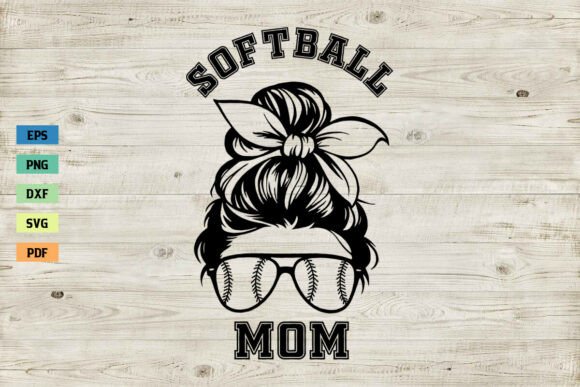 Softball Mom Shirt SVG Messy Bun SVG PNG