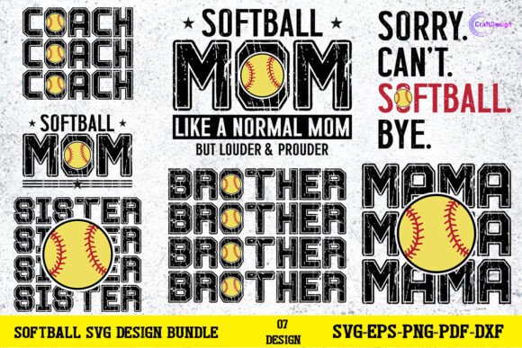 Softball SVG Design Bundle Mom Shirt SVG